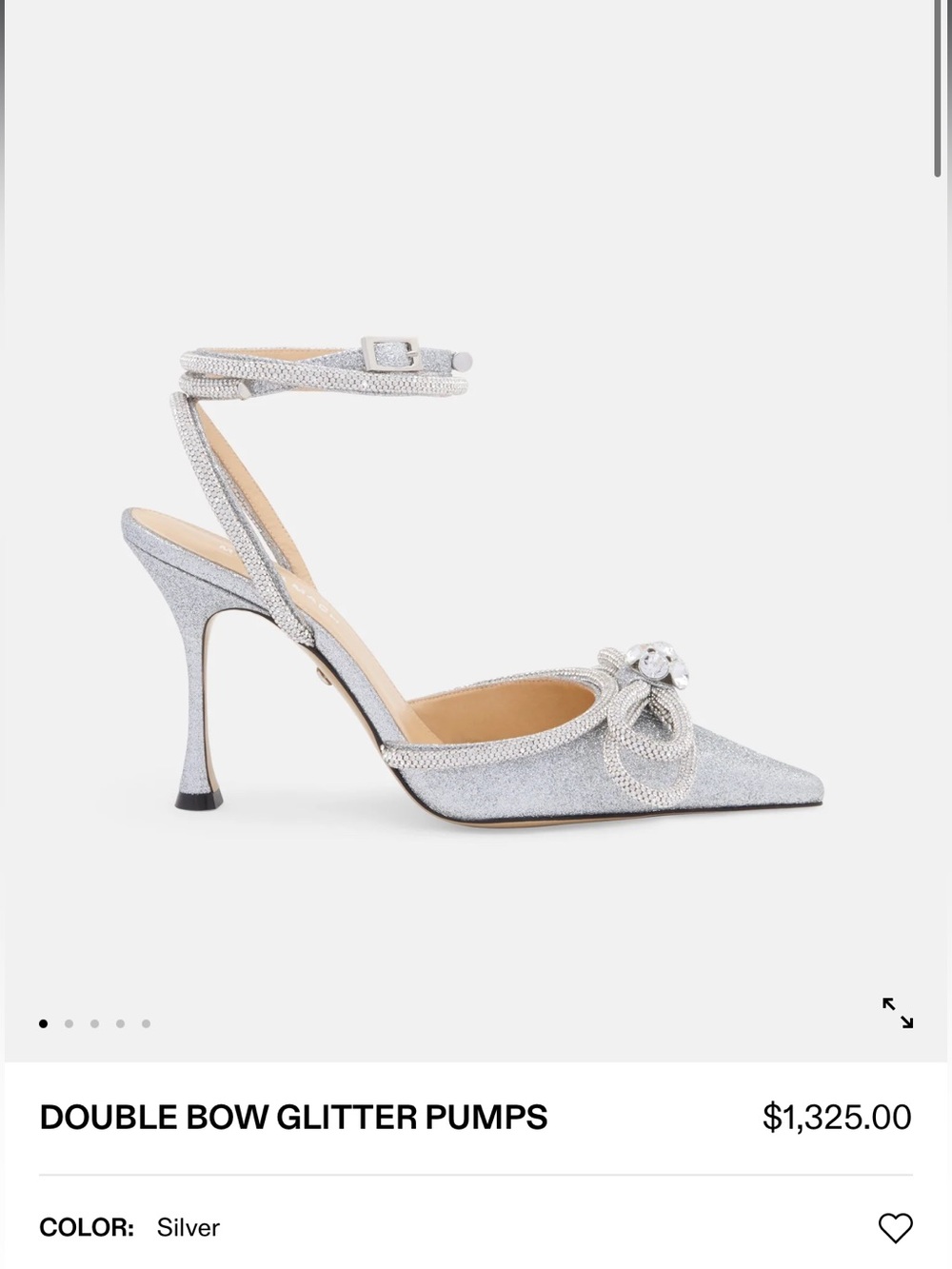 Mach & Mach silver rhinestone heels